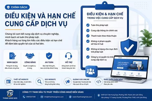 CÁC ĐIỀU KIỆN HOẶC HẠN CHẾ TRONG VIỆC CUNG CẤP DỊCH VỤ