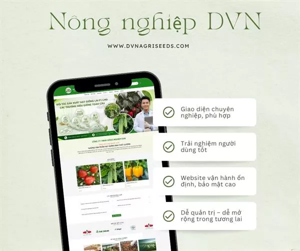 Thiết Kế Website Nông Nghiệp DVN Agri Seeds Chuyên Nghiệp, Chuẩn SEO