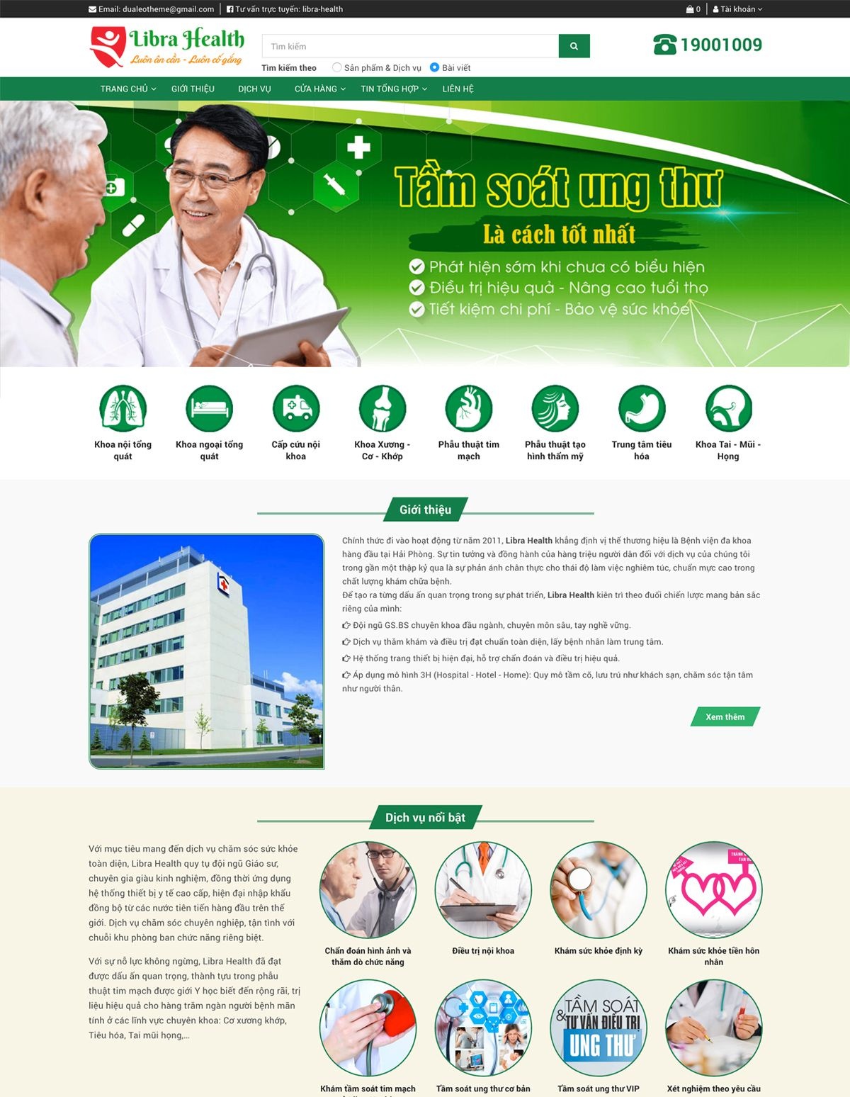 Mẫu website phòng khám Libra Health