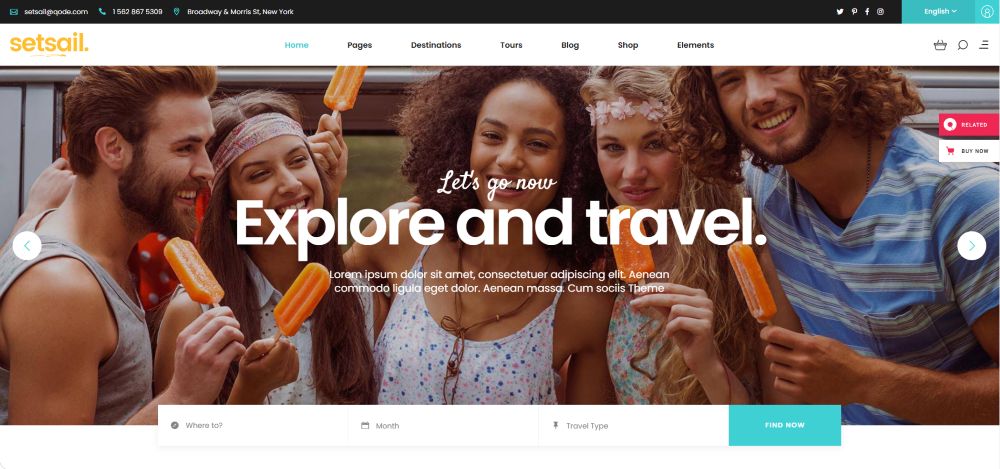 Mẫu Website du lịch SetSail