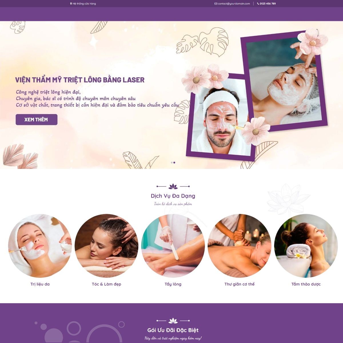 Mẫu Website spa, thẩm mỹ viện BeauX