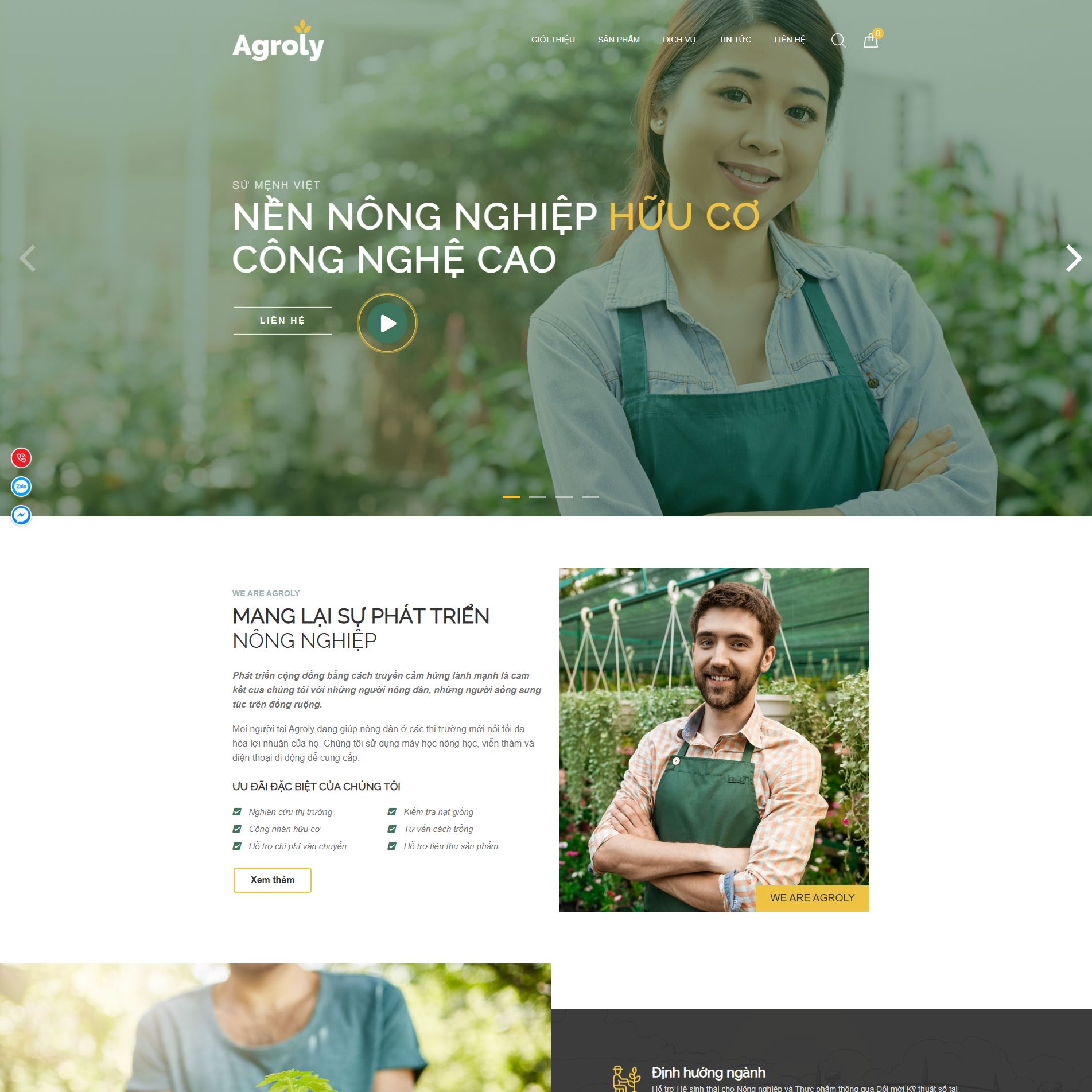 Mẫu website giới thiệu công ty nông nghiệp Argoly