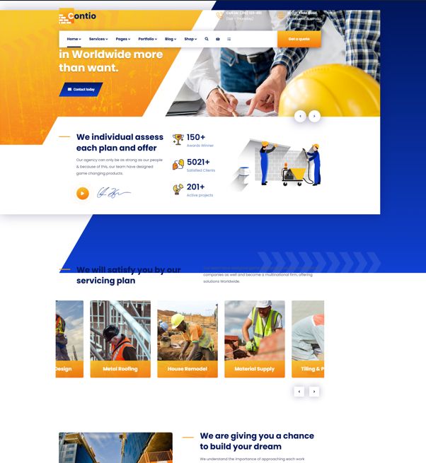 Mẫu Website Công ty xây dựng Contio