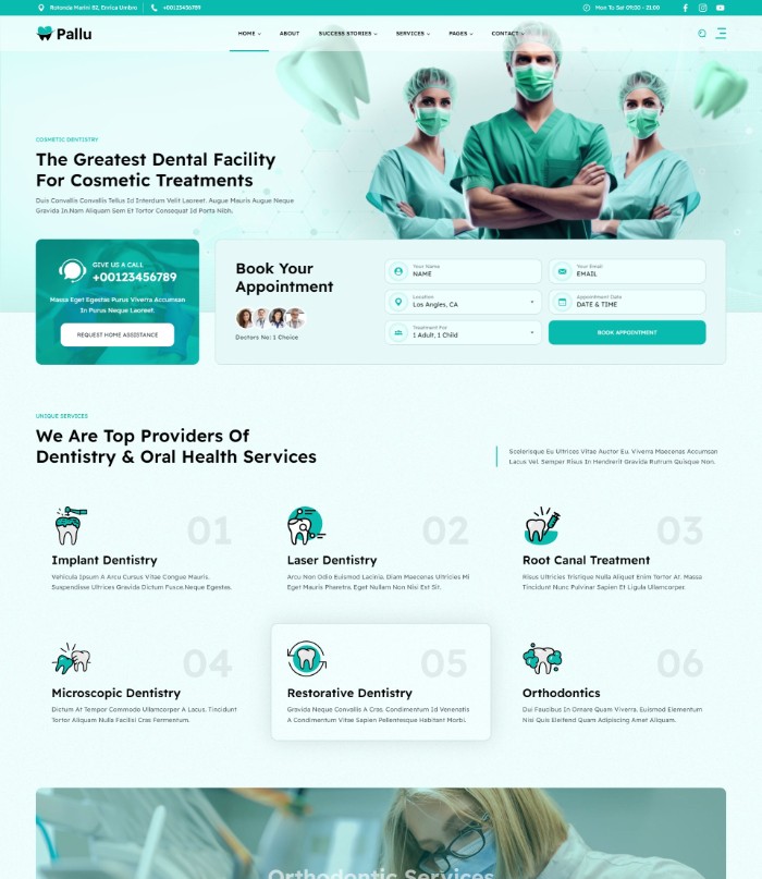 Mẫu website y tế – Dentist Pallu 2