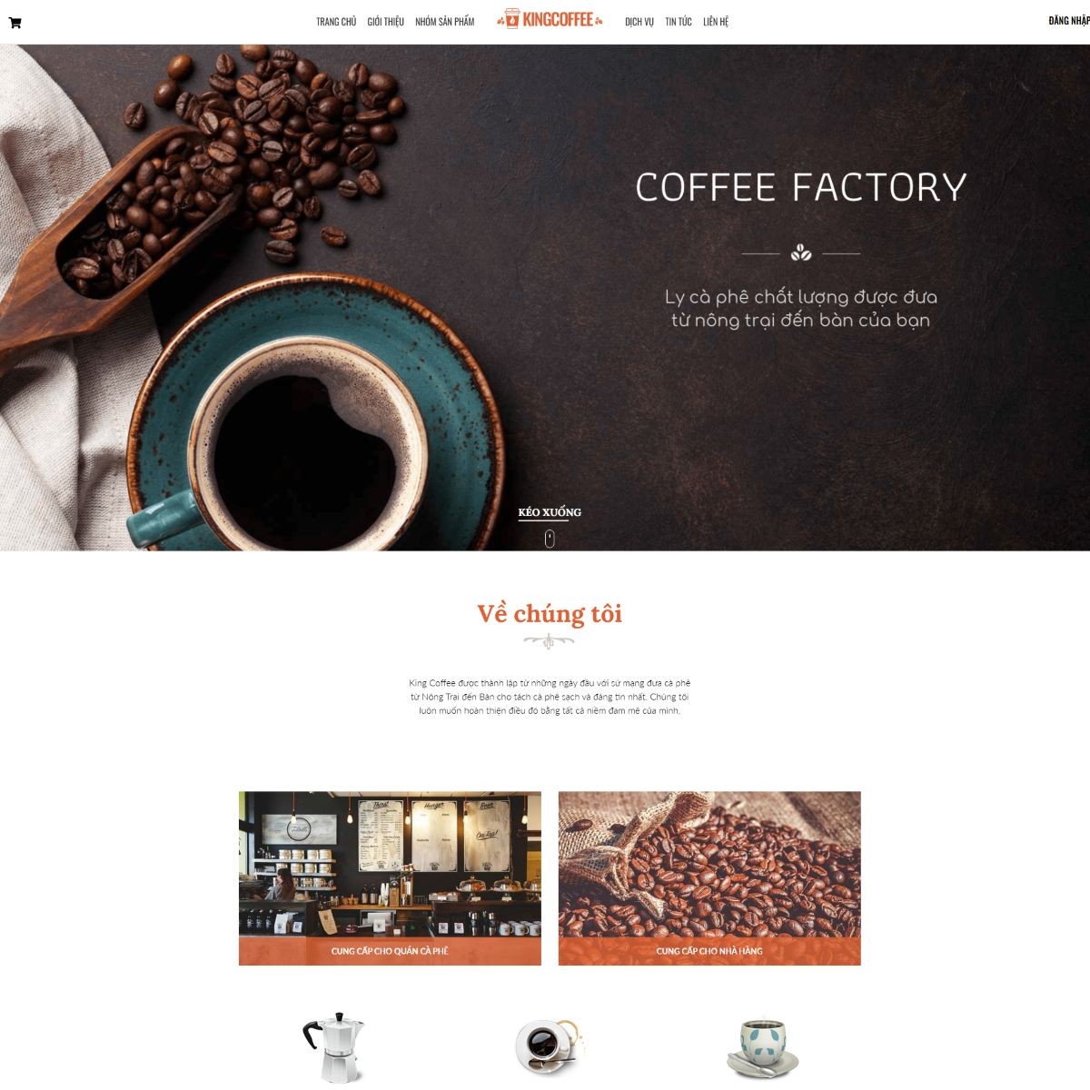 Mẫu website KingCoffee