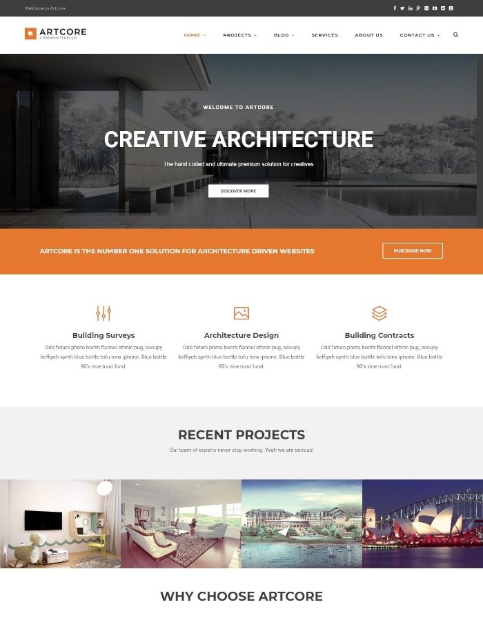 Mẫu website bất động sản – Artcore