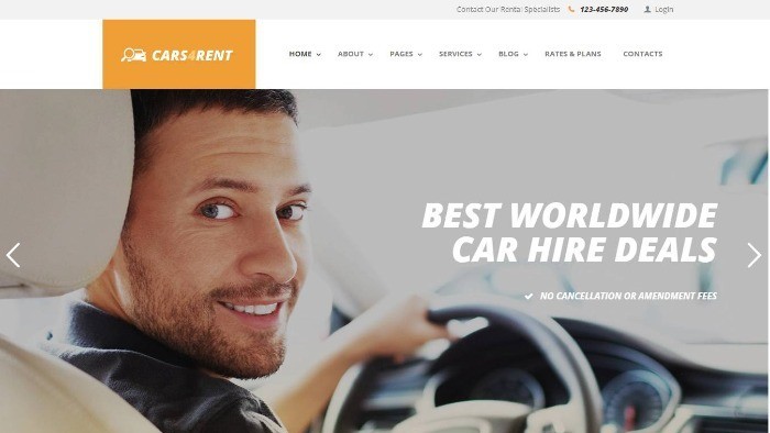  Mẫu Website Cho Thuê Xe – Cars4Rent