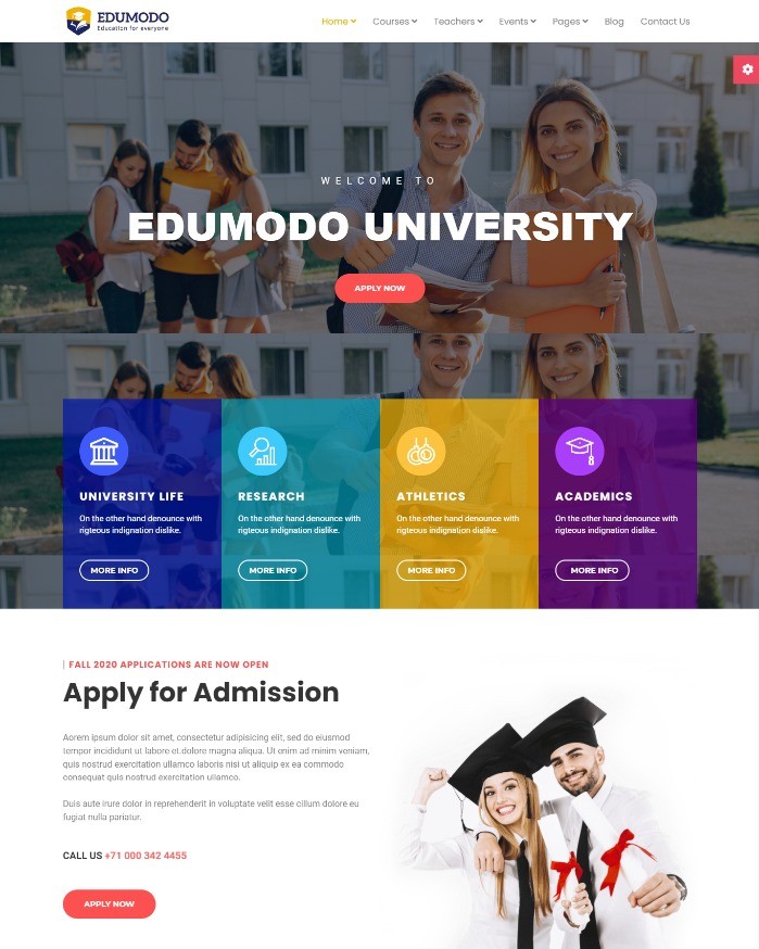 Mẫu website giáo dục – Edumodo University