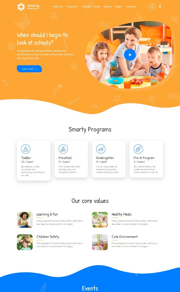 Mẫu website giáo dục – Smarty Kindergarten