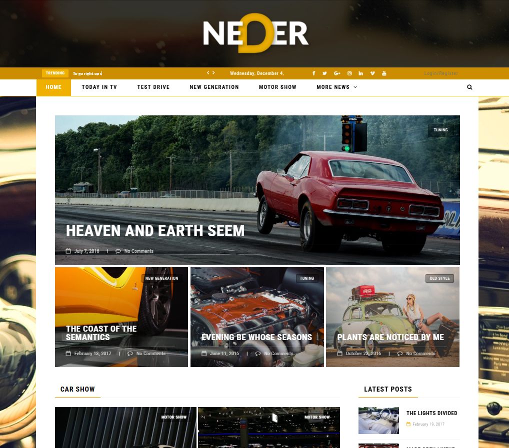 Mẫu Website Tin Tức Ô Tô – Neder