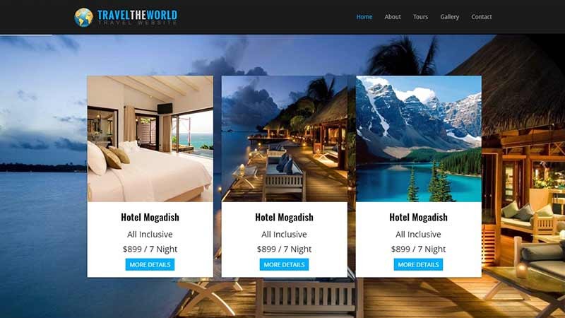 Mẫu Website du lịch Travel The World