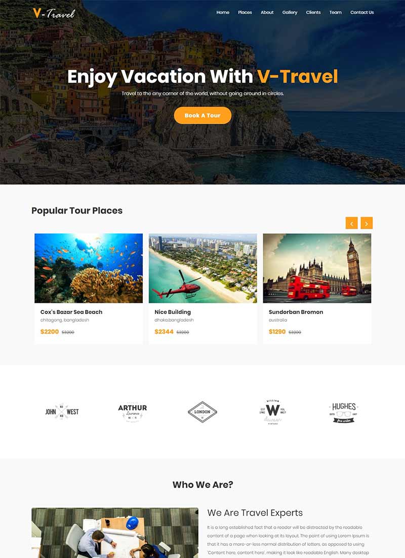 Mẫu Website du lịch V Travel