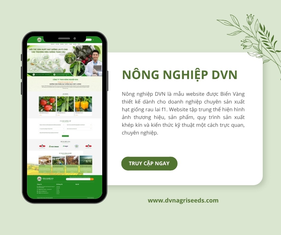 Thiết Kế Website Nông Nghiệp DVN Agri Seeds Chuyên Nghiệp, Chuẩn SEO