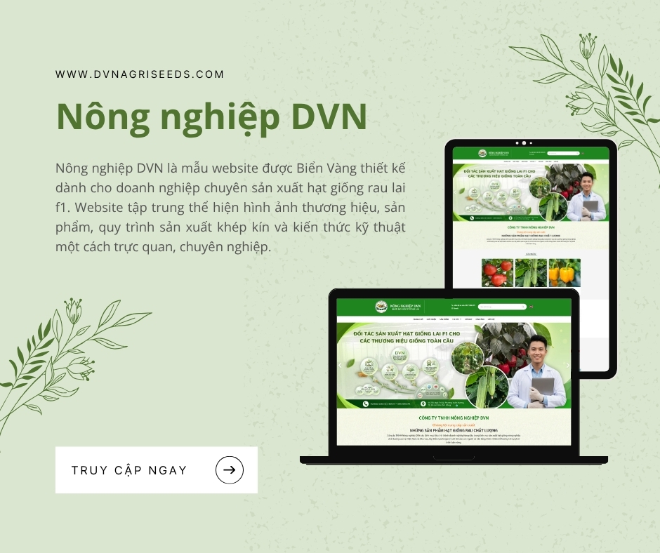 Thiết Kế Website Nông Nghiệp DVN Agri Seeds Chuyên Nghiệp, Chuẩn SEO