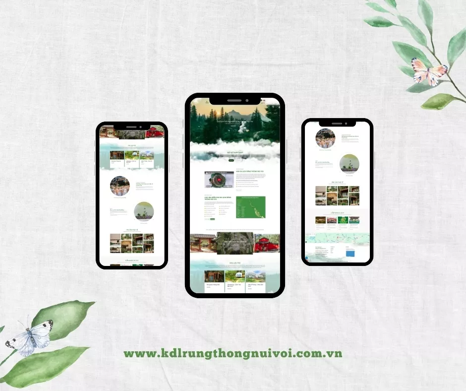 Giao diện website khu du lịch Rừng Thông Núi Voi do Biển Vàng thiết kế