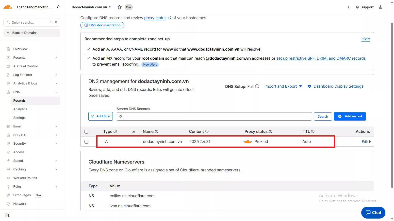 cấu hình recore a